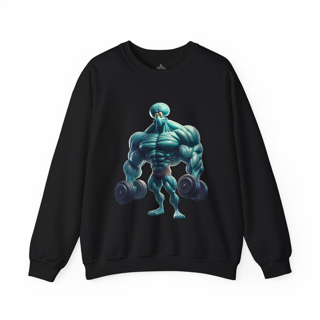 Calamardo Sweatshirt — Muscular Squid Lifter Graphic